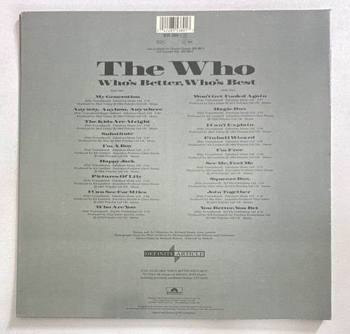 The Who – Who's Better, Who's Best - vinyl LP - original 1988 UK pressing EX/EX - Picture 3 of 6