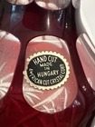 Antique Cut to Clear Ruby Czech Bohemian Lead Crystal Decanter W/ Stopper — photo 3