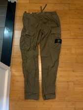 Stone Island Olive Cargo Pants Type RE-T Certilogo Authenticated