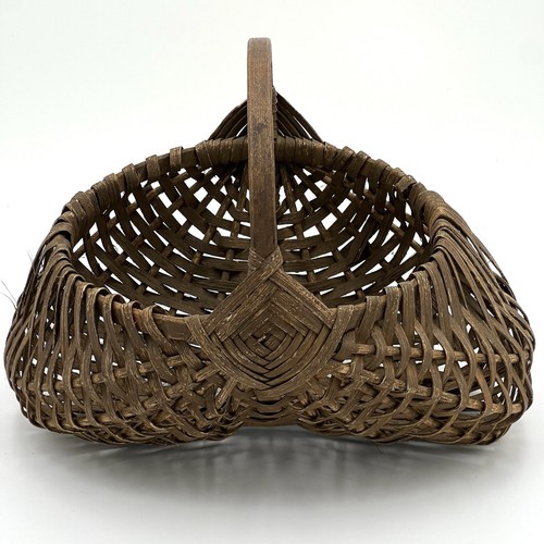 Antigua cesta a tope 11" ojo de Dios mango de madera curvada granja decoración de campo - Imagen 11 de 11