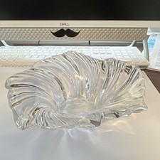 Clear Swirl Glass Abstract Decorative Bowl Glossy Finish Centerpiece Home Decor