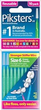 Piksters Interdental Brushes, Sizes 000 to 7, 10 Pack (Size 6 (Green), 10 Count