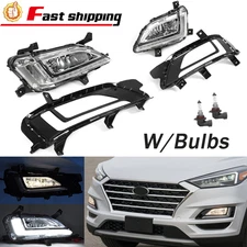 LED DRL Front Bumper Fog Lights Lamps W/Bulbs For 2019 2020 2021 Hyundai Tucson