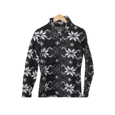 Spyder Women's Fleece size 10 snowflake geometric pattern 1/4 zip cozy