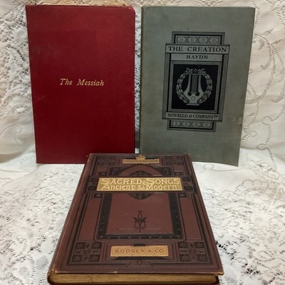 Antikes Notenbuch Konvolut.  Heilig und alt. Kreation. Messias. H/Cs