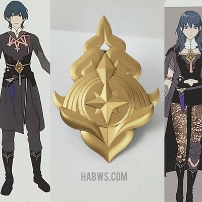 Fire Emblem Three Houses Byleth Cosplay Necklace / brooch / Belt Buckle Breastpl