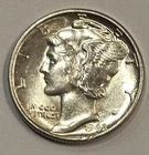 1942-P Mercury Dime Strong Blast White MS Features 90% Silver 10c
