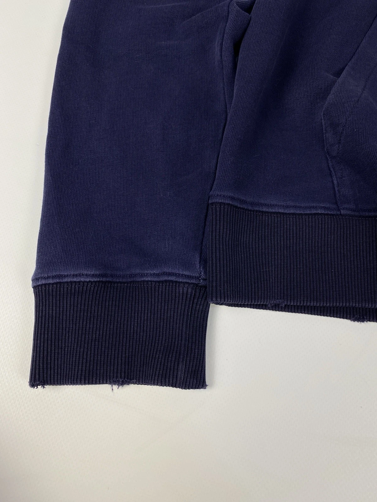 SAINT LAURENT (YSL) Felpa con cappuccio Saint Laurent Paris Rive Gauche 2018 logo tessuto invecchiato