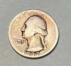 1937 Silver Washington Quarter - 90% Silver