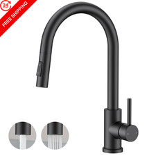 FORIOUS Black Kitchen Faucet with Pull Down Sprayer, Classic Matte
