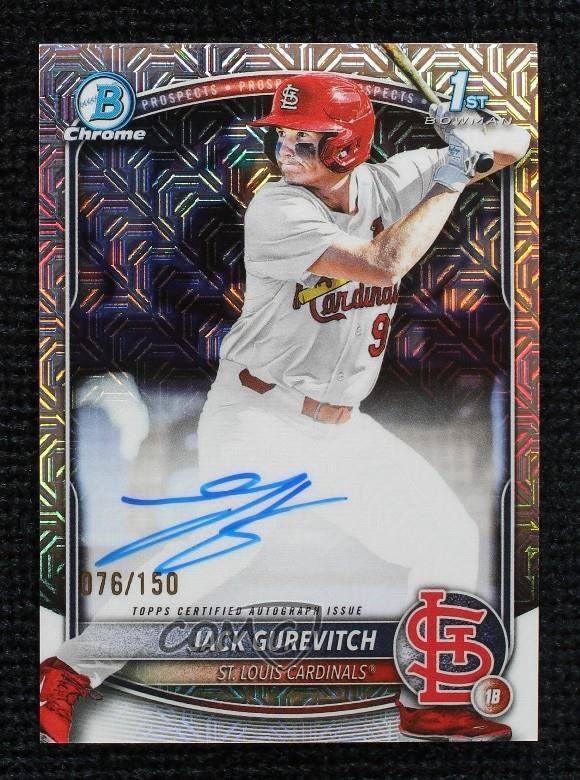 2025 Bowman Draft Chrome Prospect HTA Choice Refractor /150 Jack Gurevitch Auto