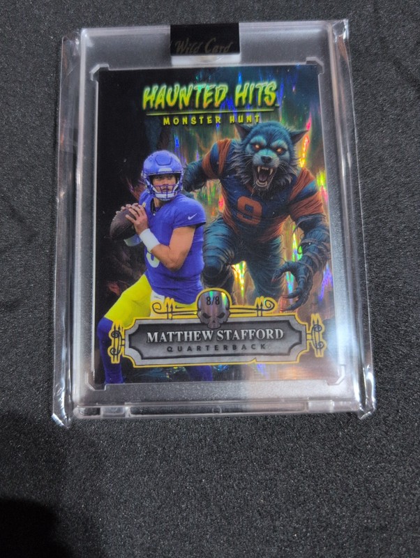 2025 Wild Card Haunted Hits #HHJWW-MS Matthew Stafford Mon Hunt Jer Ed Shock/8