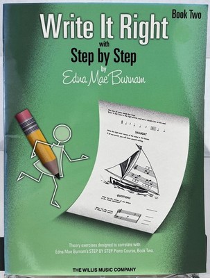 Piano Write It Right Step by Step Book 2 Willis Music Hal Leonard