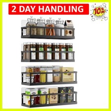 Spice Rack Wall Mounted, 4 Pack Pantry Door Organizer  Hanging Storage Baske...