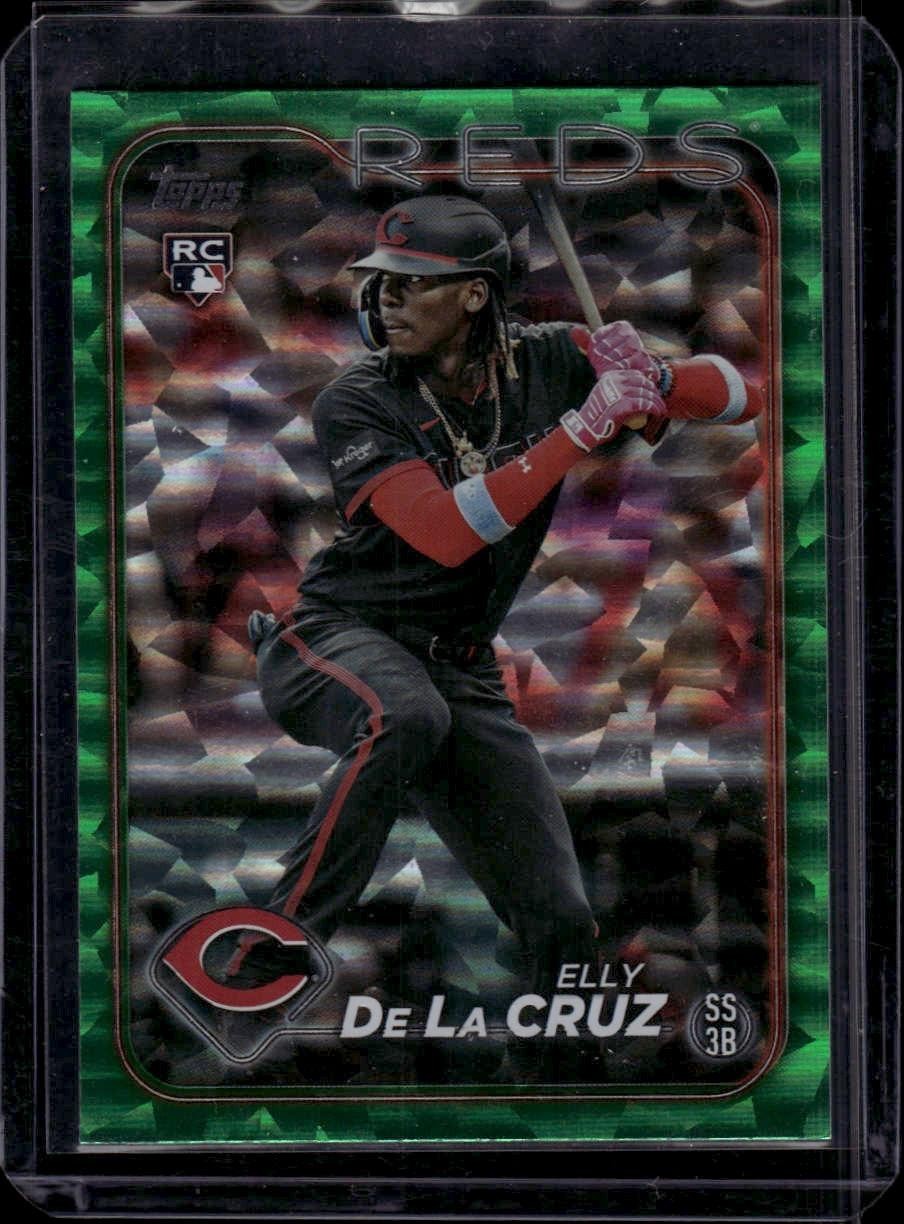 2024 Topps #141 Elly De La Cruz Green Crackle Foilboard /499 NMT+ RC