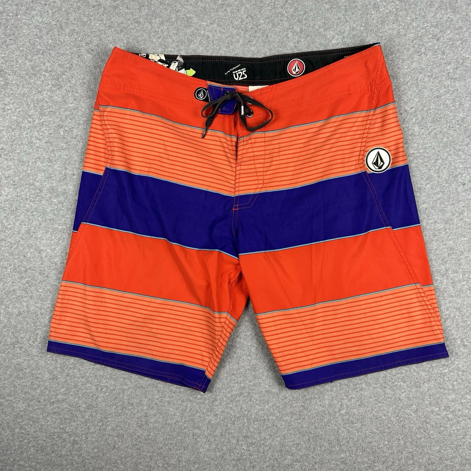 Volcom Men's Boardshorts Size 36 Orange Boardies V2S 2 Way Stretch Surf Wear