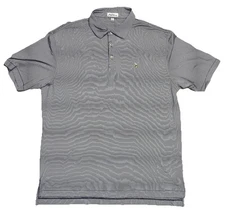 Peter Millar Striped Gray Golf Polo Shirt Men’s Size XL
