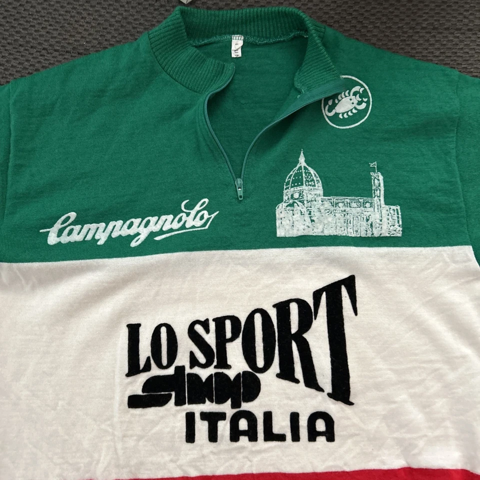 CAMISETA DE CICLISMO VINTAGE LO SPORT ITALIA CAMPAGNOLO CASTELLI - ROJO BLANCO VERDE - 4 Foto 4 de 4