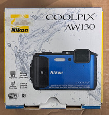 Nikon Coolpix AW130 WATERPROOF SHOCKPROOF 16MP DIGITAL CAMERA BLUE - UK STOCK