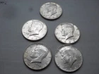 1964 Five US Kennedy Silver Half Dollar   Coin  nice