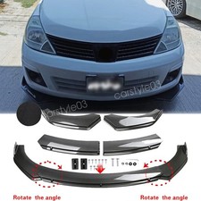 For Nissan Tiida 2007-2018 Front Bumper Lip Spoiler Splitter Carbon Fiber Style