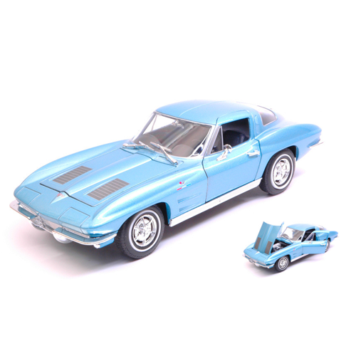 Chevrolet Corvette C2 1963 Metallic Blue 1:24-27 Welly Auto Stradali -D- Neues M-image