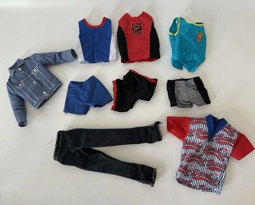 Mattel Barbie Ken Doll Lot Of 9 Clothes Vintage ￼￼