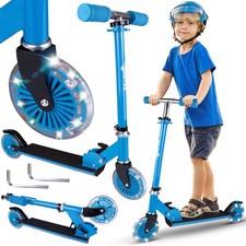 Trottinette pliable Roues LED lumineuses Bleu