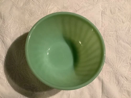 VINTAGE ANCHOR HOCKING FIRE KING JADEITE SWIRL 7" MIXING BOWL