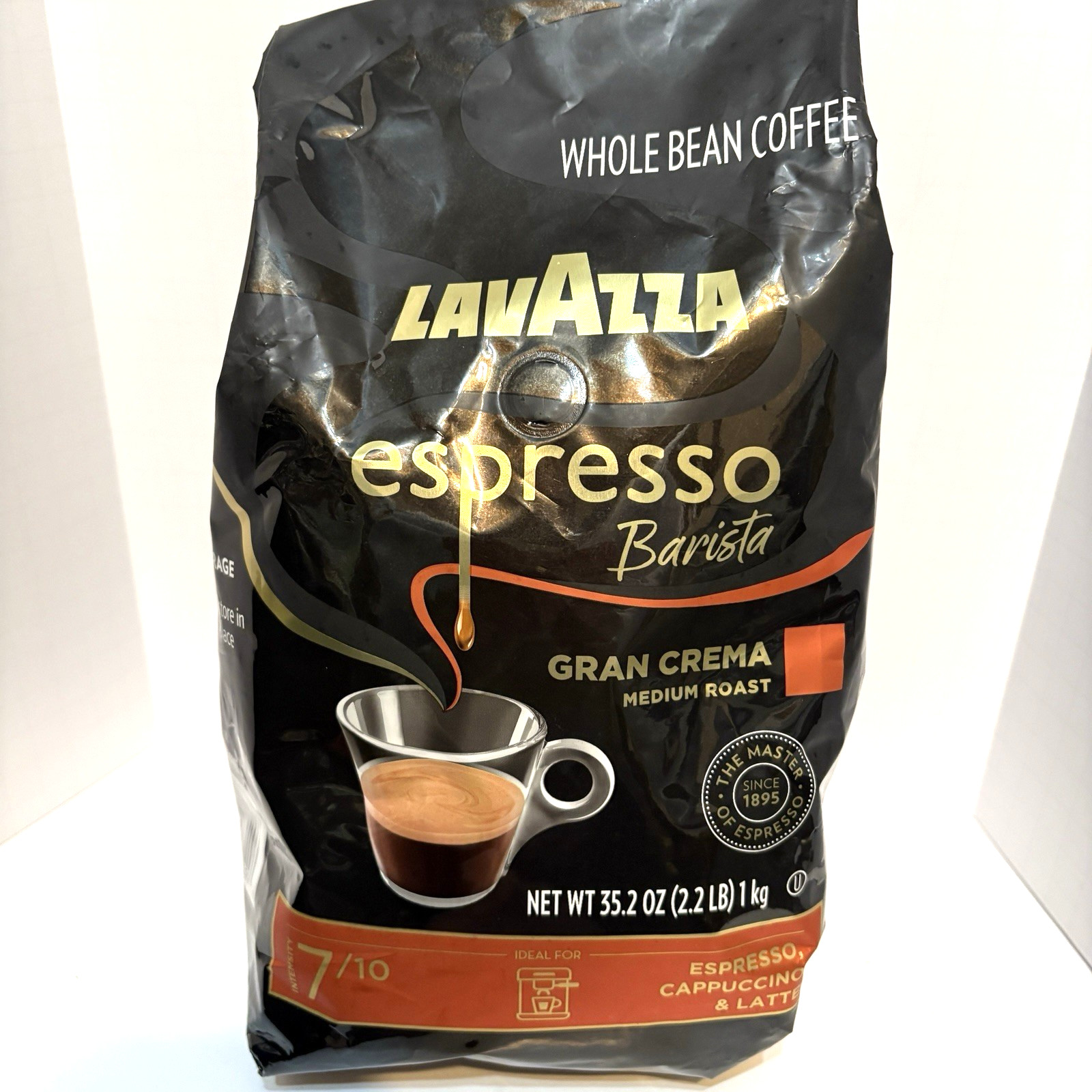 Lavazza Espresso Barista Gran Crema Whole Bean Coffee 2.2Lb Dark Roast 35.2Oz