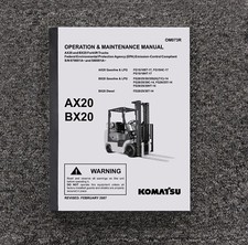 Komatsu FG20TUS-14 BX20 Forklift Lift Truck Owner Operator User Guide Manual