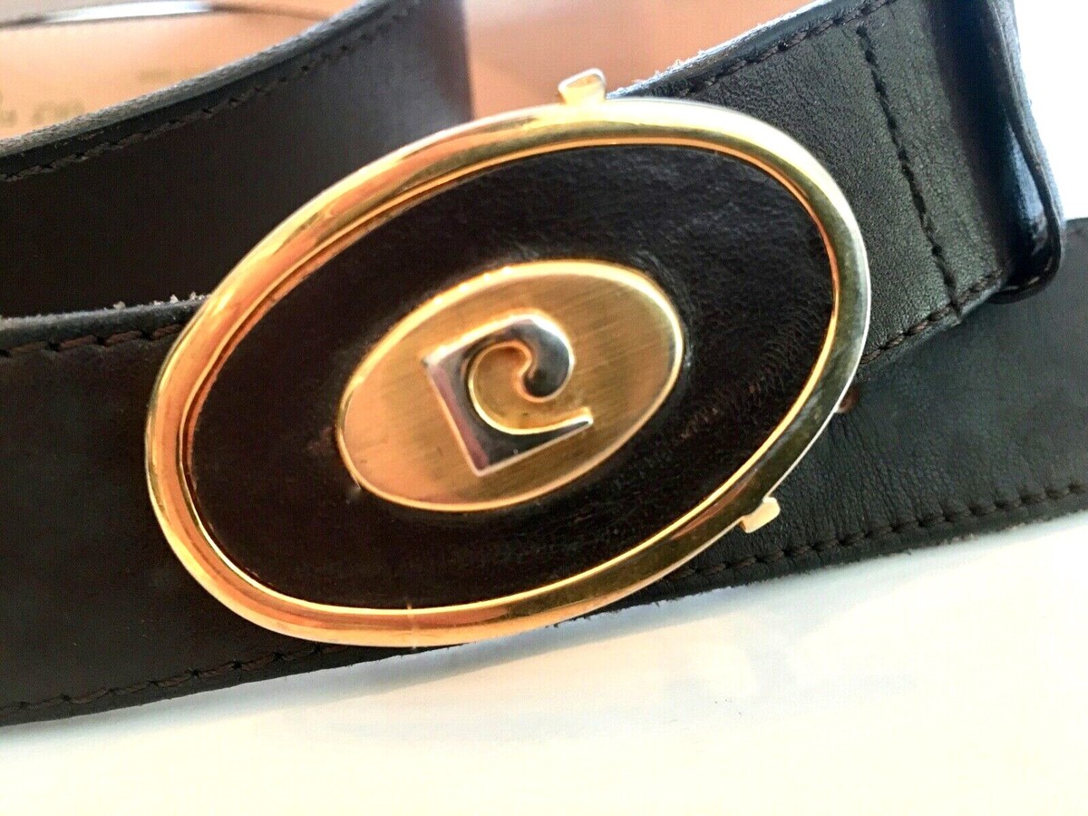 Pierre Cardin Vintage Dark Brown Leather Belt 38/95 Made in 