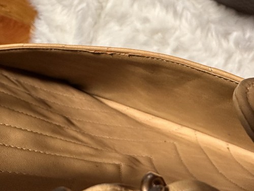 CHANEL Beige V Stitch CC logo lambskin shoulder bag with Card authenticity - Picture 13 of 24