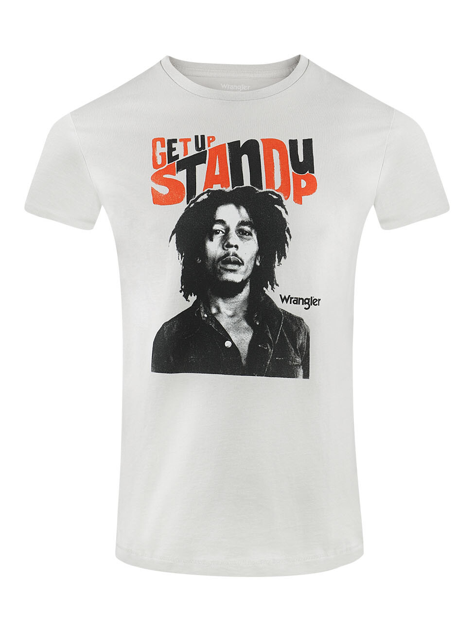 Мужская футболка с круглым вырезом Wrangler TEA - STAND UP - Regular Fit S - XXL из серого хлопка 4890₽