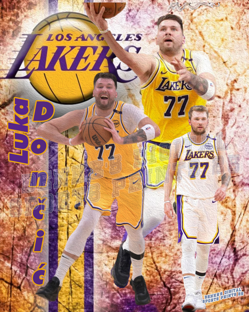LA Lakers Lithograph print of Luka Dončić 2025