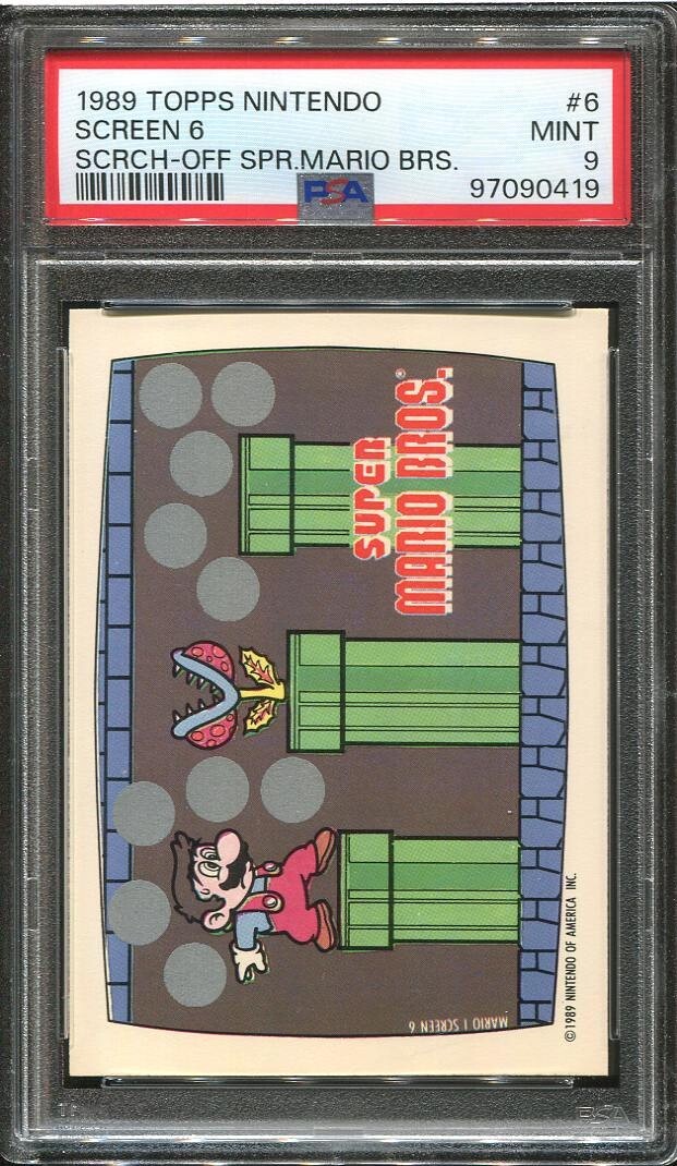 マリオ6 1989 Topps Nintendo Screen 6 Scratch-Off Super Mario Bros