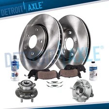 8pc 12.44" Front Rotor Brake Pads Wheel Bearing Hubs for Police Responder Hybrid