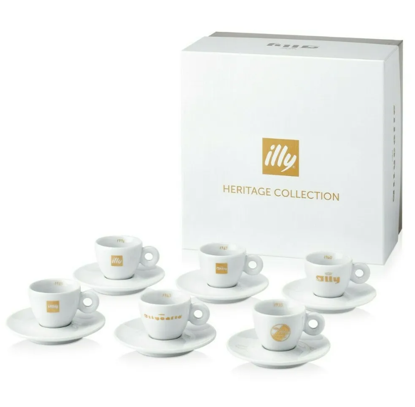 Sale! illy Limited Edition Heritage Set of 6 Espresso Cups/Saucers