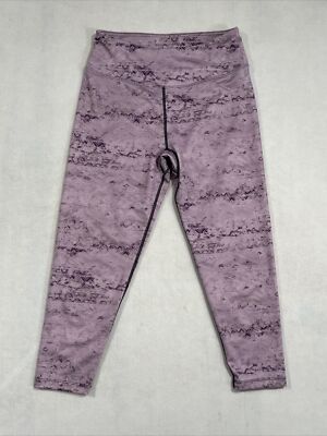 Earth Yoga Women Light Purple Active Capri Yoga Pants Leggings Small