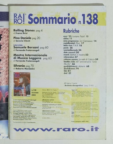04675 Rivista 2002 - RARO! n. 138 - Rolling Stones / Pino Daniele / Bersani - Imagen 2 de 5