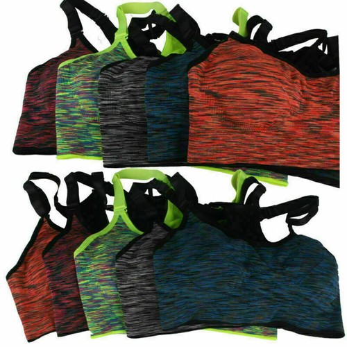 US Women Damping Sports Bra Ultimate Padded Impact Racerback Fitness Vest Yoga - Picture 9 of 156