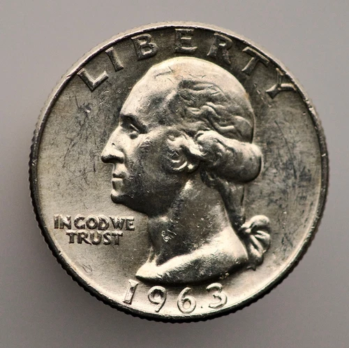 1963-D Washington Quarter Brilliant Uncirculated 90% Silver .1808 Troy oz MX21