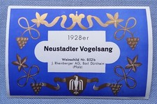 Vecchia Etichetta Del Vino Etichetta Modello 1928 Neustadter Vogelsang