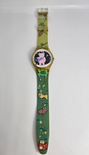 2002 Women's Swatch Originals GK367 PIGGY THE BEAR Swiss Made Quartz 34mm Watch - Picture 4 of 18