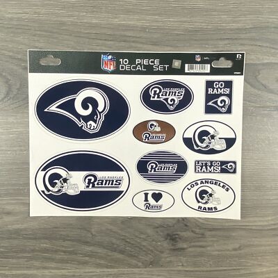 NFL Los Angeles LA Rams 10 Piece Decal Set Window Car New Team Tailgate Party