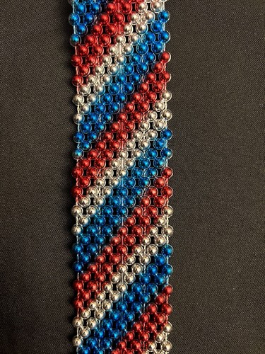 Collar patriótico de corbata a rayas con cuentas - Nuevo - Imagen 5 de 7