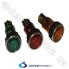 12MM PANEL NEON LAMP / BULB INDICATOR CHROME BEZEL RED GREEN AMBER 240V SPARES.