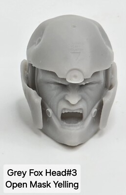 3d Printed GREY FOX SOLID SNAKE HEAD #3 1:12 6'' GI Joe Classified MARVEL LEGEND