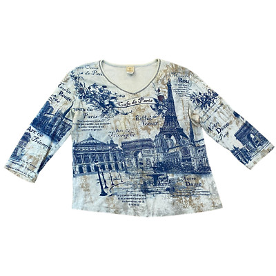 Vintage Jess & Jane USA Cafe de Paris Y2K Shirt Women's L