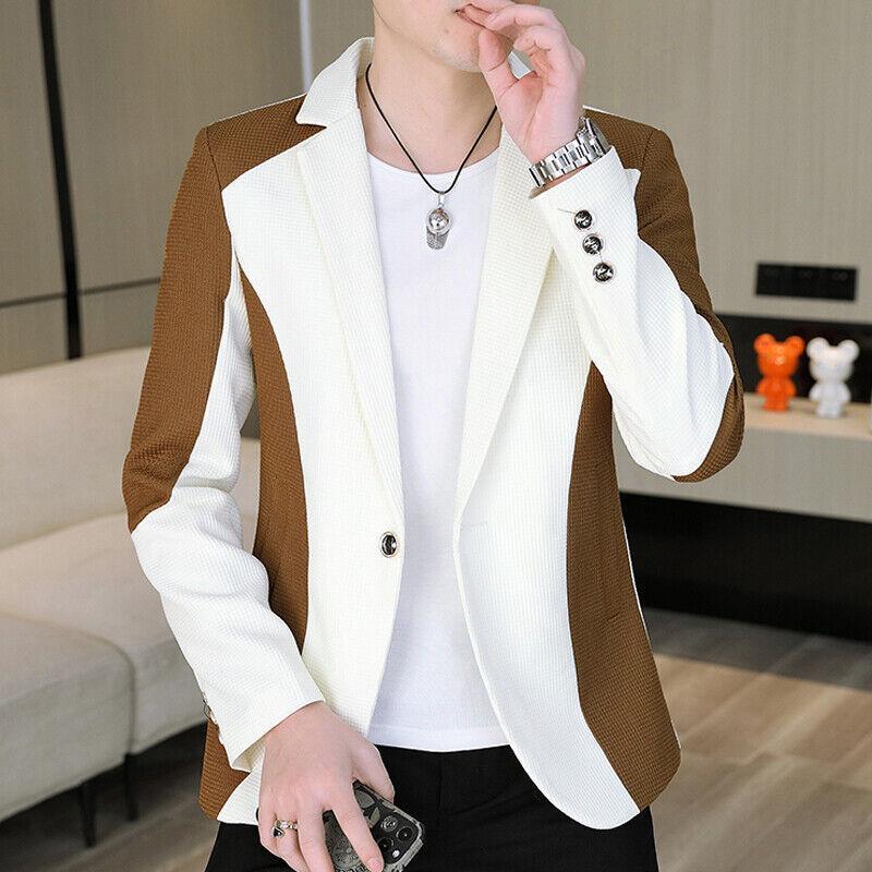 Men's Casual Slim Fit Blazer With Lining - One Button Lightweight Suit Jacket For Business, Weddings, Events (S-5XL)